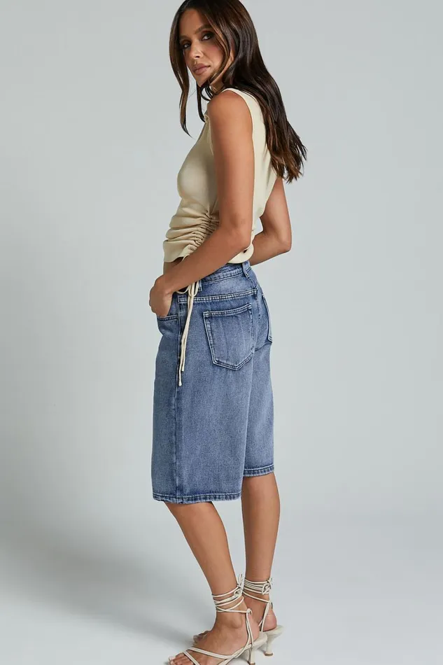Lioness 8211 Kurt Culottes Shorts In BLUE ACID Women Showpo Denim