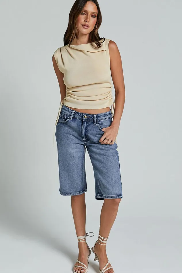 Lioness 8211 Kurt Culottes Shorts In BLUE ACID Women Showpo Denim