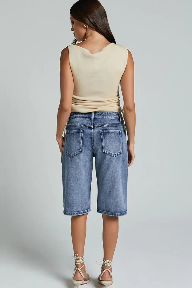 Lioness 8211 Kurt Culottes Shorts In BLUE ACID Women Showpo Denim