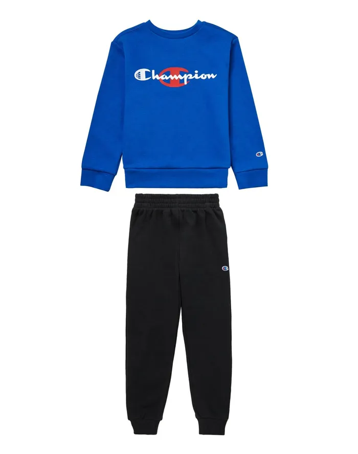 Little Kids Crew And Joggers Set Script With C Logo Surf The Webblack Kids Champion Hoodies and Sweatshirts