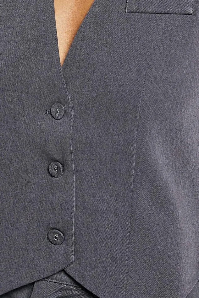 Lorcan Vest 8211 Tailored Vest In Charcoal Women Showpo Tops