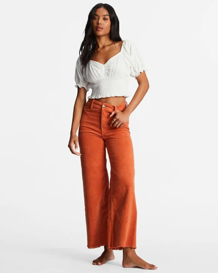 Love Song Puff Sleeve Top Salt Crystal Women Billabong Tops