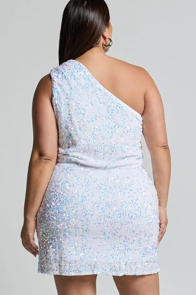 Lucy Mini Dress 8211 One Shoulder Sequin Mini Dress In White Women Showpo Dresses