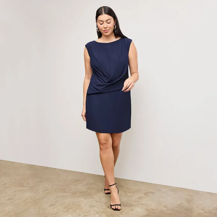 M M LaFleur Dresses Women The Lynda CrissCross Dress 8211 Eco Soft Wave Soft Navy
