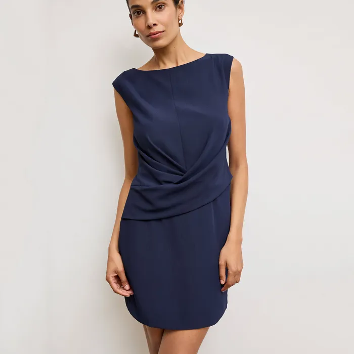 M M LaFleur Dresses Women The Lynda CrissCross Dress 8211 Eco Soft Wave Soft Navy