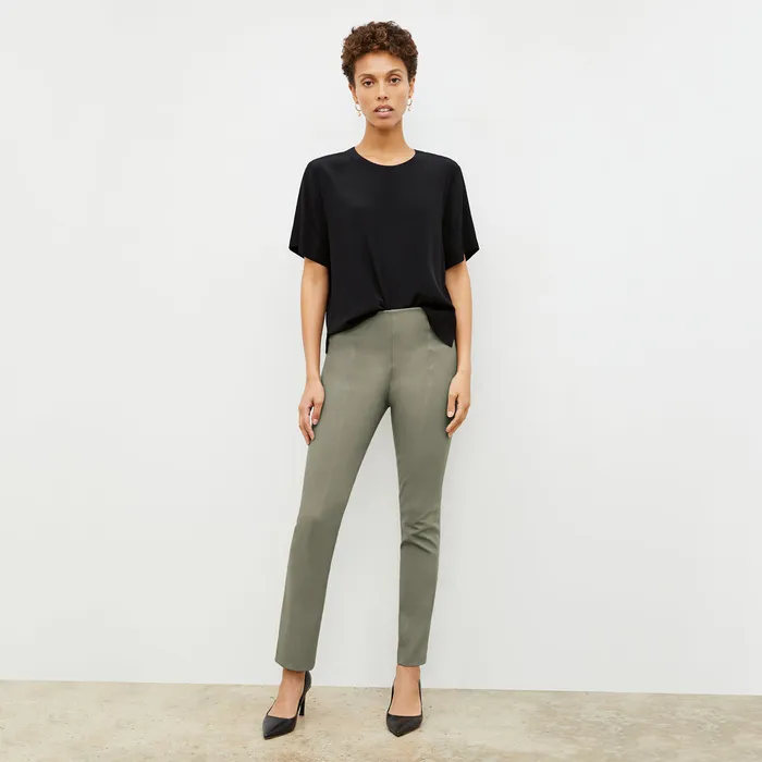 M M LaFleur Tops Women The Annika Tee 8211 Washable Silk Black