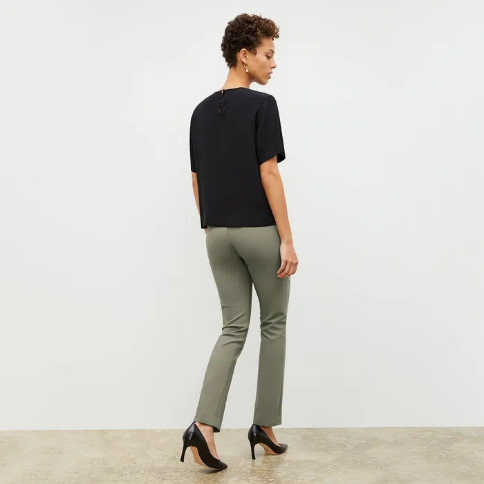 M M LaFleur Tops Women The Annika Tee 8211 Washable Silk Black