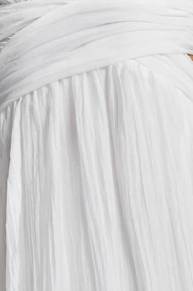 Marielly Maxi Dress 8211 Side Cut Out V Neck Ruffle Detail Sleeve Dress In White Women Showpo Dresses