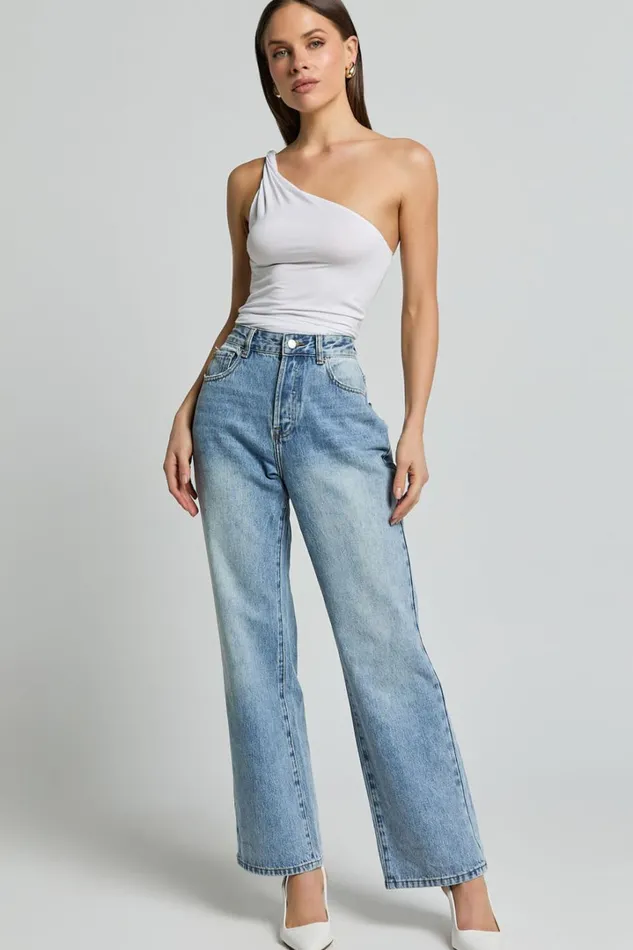 Marinette Top 8211 Twisted One Shoulder Top In White Women Showpo Basics