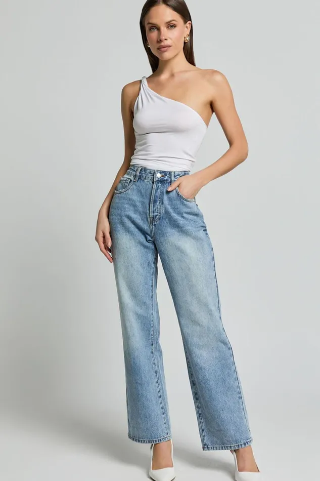 Marinette Top 8211 Twisted One Shoulder Top In White Women Showpo Basics