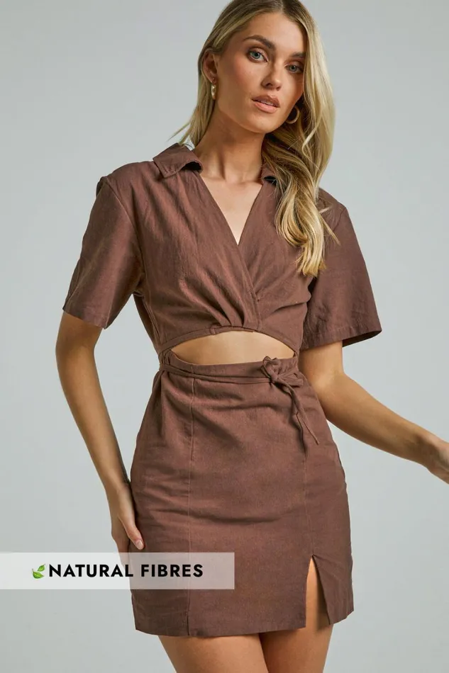 Marsha Mini Dress 8211 Cut Out Short Sleeve Dress In Chocolate Women Showpo Curve Clothes Marsha Mini Dress 8211 Cut Out Short Sleeve Dress In Chocolate Women Showpo Curve Clothes