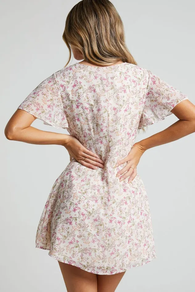 Maximum Potential Mini Dress 8211 Button Up Dress In Purple Floral Women Showpo Dresses