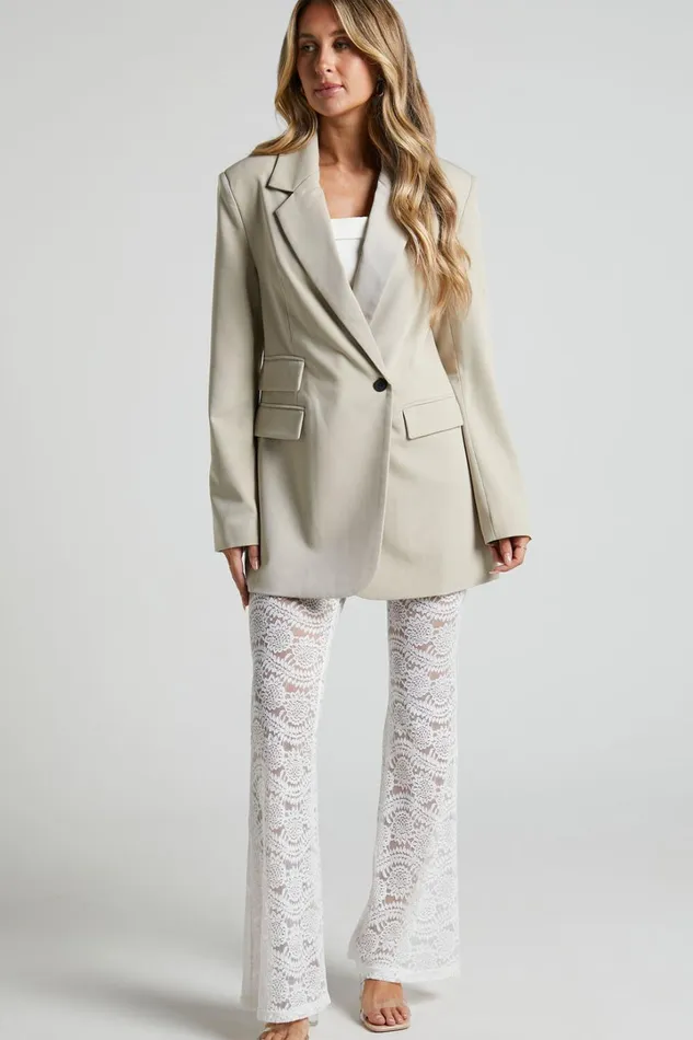 Mehca Pants 8211 High Waisted Lace Flared Pant In White Women Showpo Pants