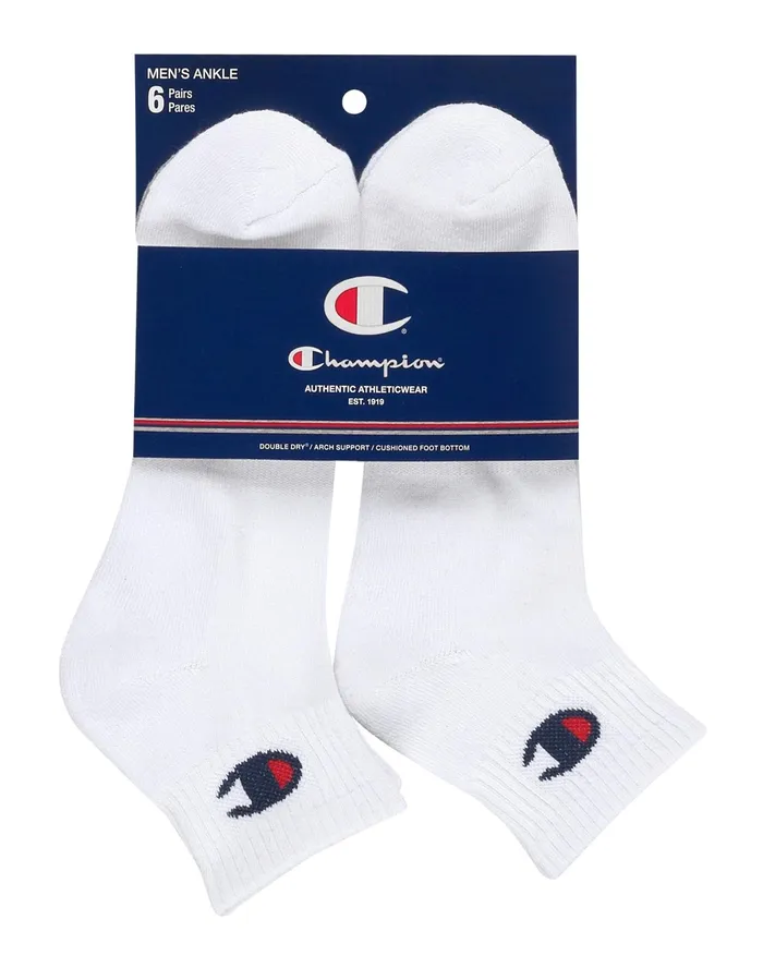 Men039S Ankle Socks 6Pairs White Men Champion Socks