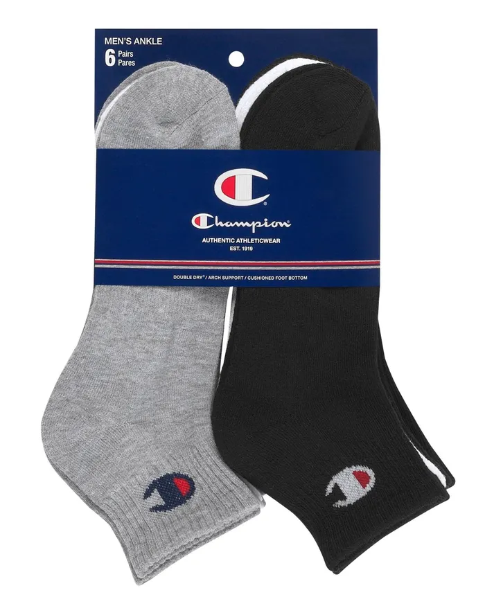 Men039S Ankle Socks 6Pairs White Men Champion Socks