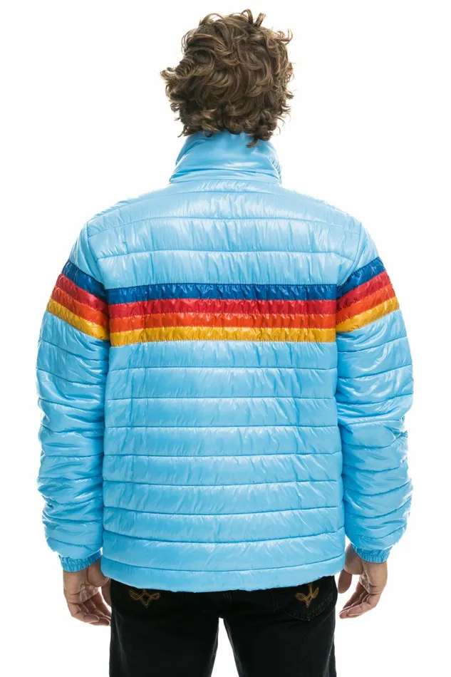 Men 4 STRIPE TRAVELER JACKET 8211 GLOSSY SKY Aviator Nation Outerwear Men 4 STRIPE TRAVELER JACKET 8211 GLOSSY SKY Aviator Nation Outerwear