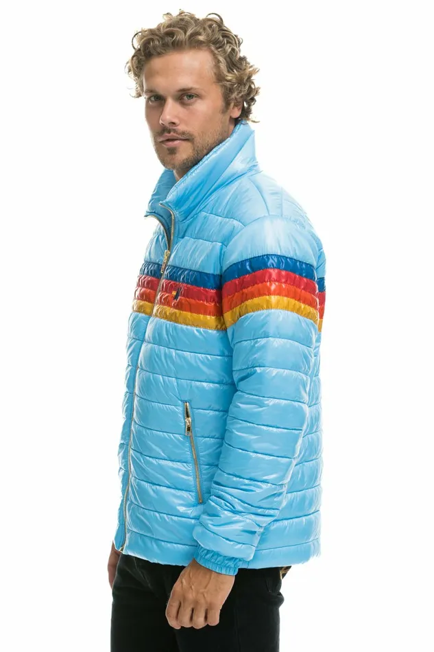 Men 4 STRIPE TRAVELER JACKET 8211 GLOSSY SKY Aviator Nation Outerwear Men 4 STRIPE TRAVELER JACKET 8211 GLOSSY SKY Aviator Nation Outerwear