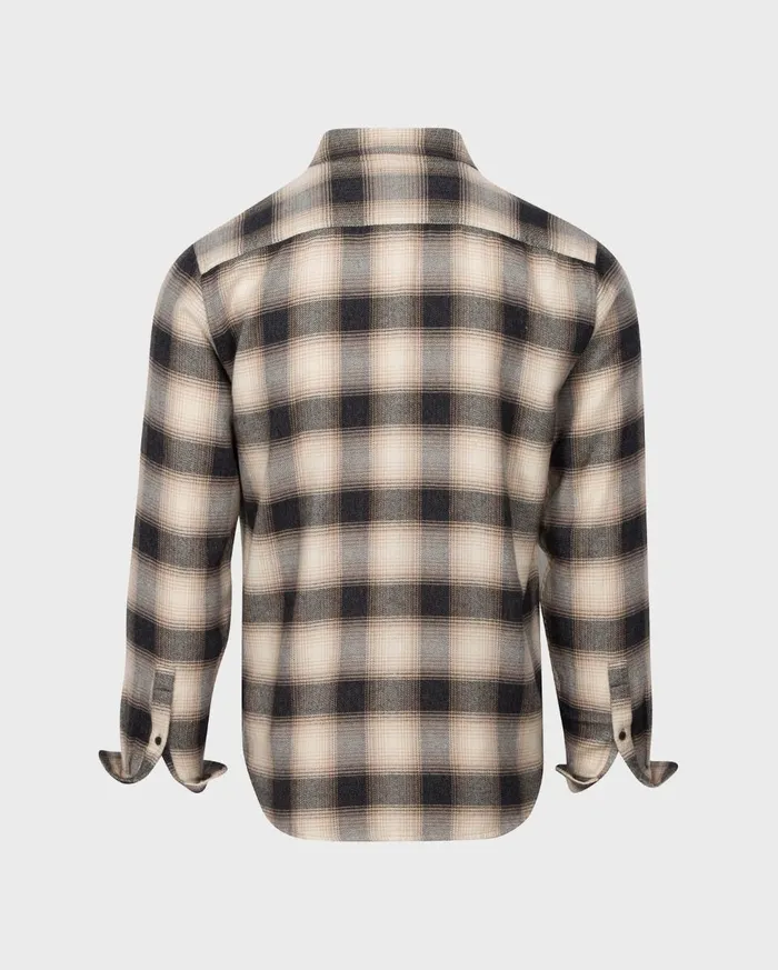 Men 7 For All Mankind Shirts Double Pocket Shirt In Black Rust Plaid