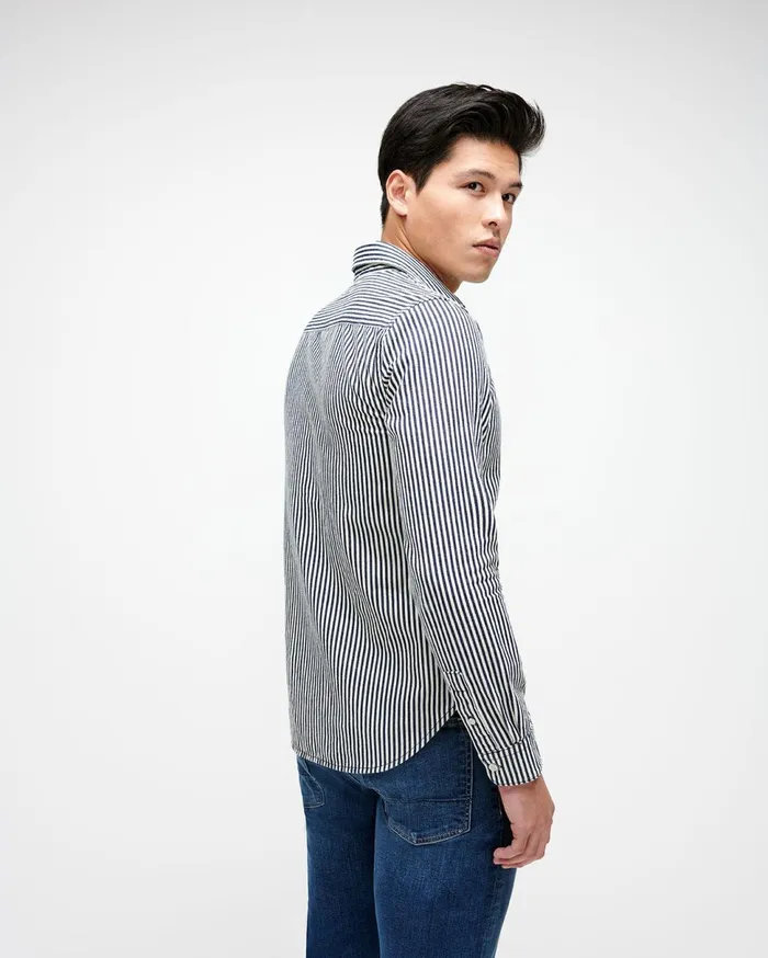 Men 7 For All Mankind Shirts Utilitarian Button Down Shirt In Calico Stripe