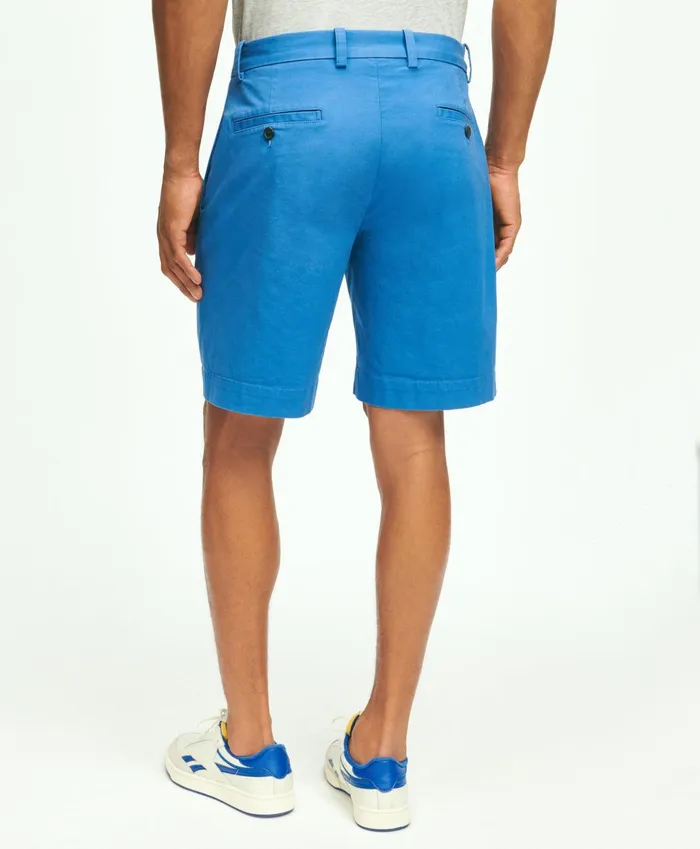 Men 9034 Stretch Supima Cotton Poplin Shorts Blue Brooks Brothers Shorts and Swimwear