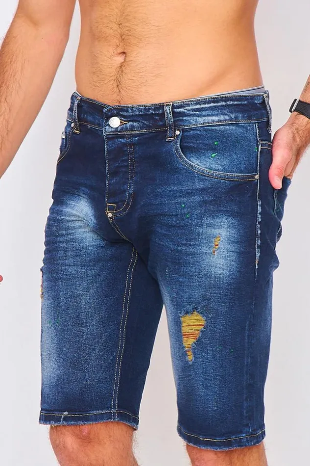 Men Bermuda Bleu En Jeans Us Blue Brentiny Paris Shorts