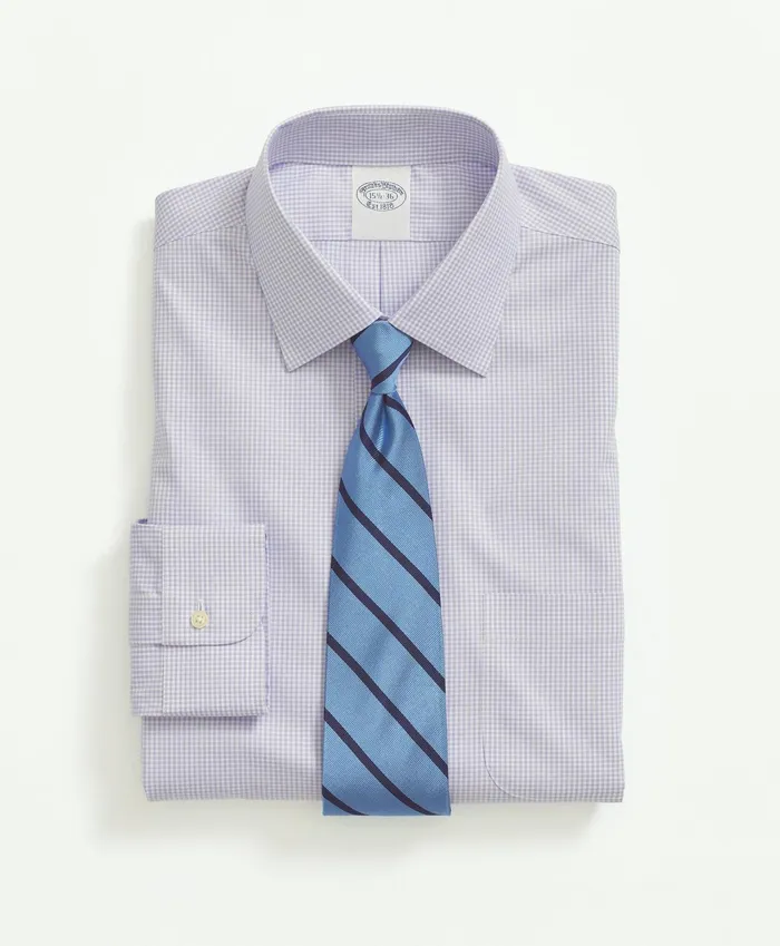 Men Big and Tall Stretch Supima Cotton NonIron Pinpoint Oxford Ainsley Collar Gingham Dress Shirt Lavender Brooks Brothers Dress Shirts Men Big and Tall Stretch Supima Cotton NonIron Pinpoint Oxford Ainsley Collar Gingham Dress Shirt Lavender Brooks Brothers Dress Shirts