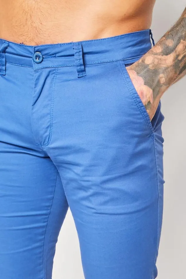 Men Blue Chino Shorts Blue Brentiny Paris Shorts