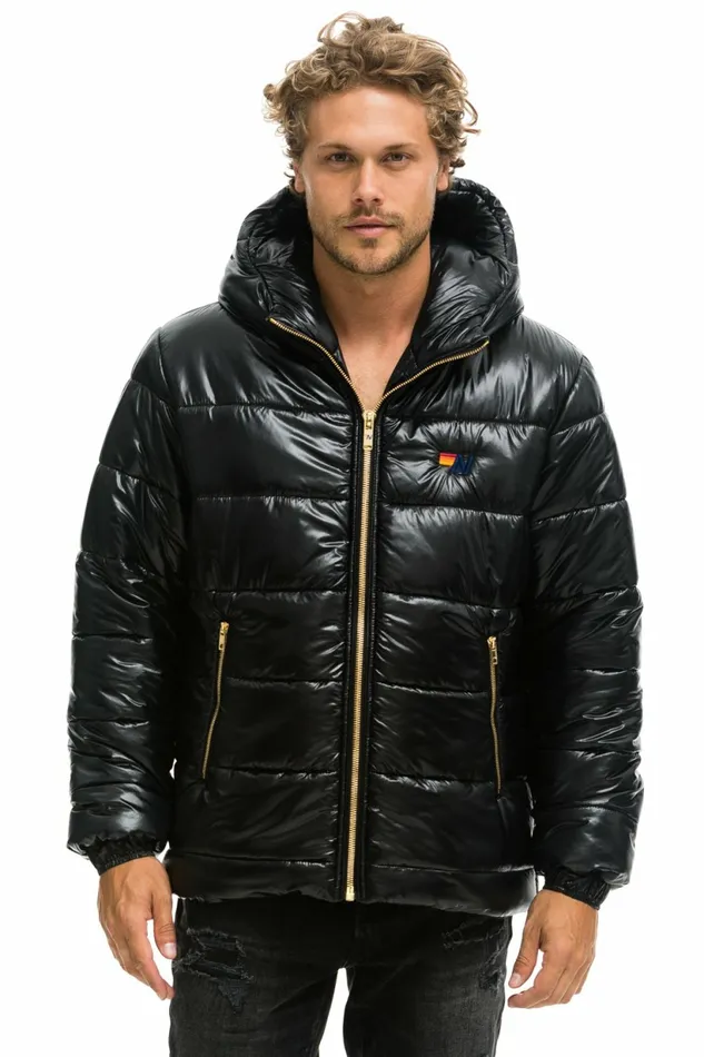 Men BOLT LUXE TREKKER JACKET 8211 GLOSSY BLACK Aviator Nation Outerwear