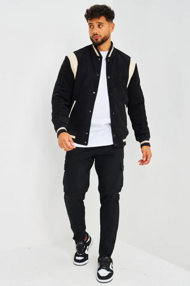 Men Bomber Noir En Velours Ctel Black Brentiny Paris Jackets