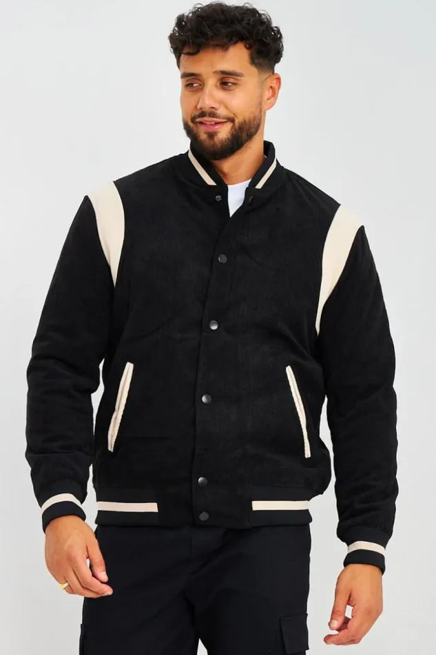 Men Bomber Noir En Velours Ctel Black Brentiny Paris Jackets