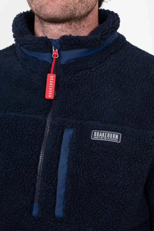 Men Brakeburn Coats And Jackets Navy Pull Over 14 Zip Fleece