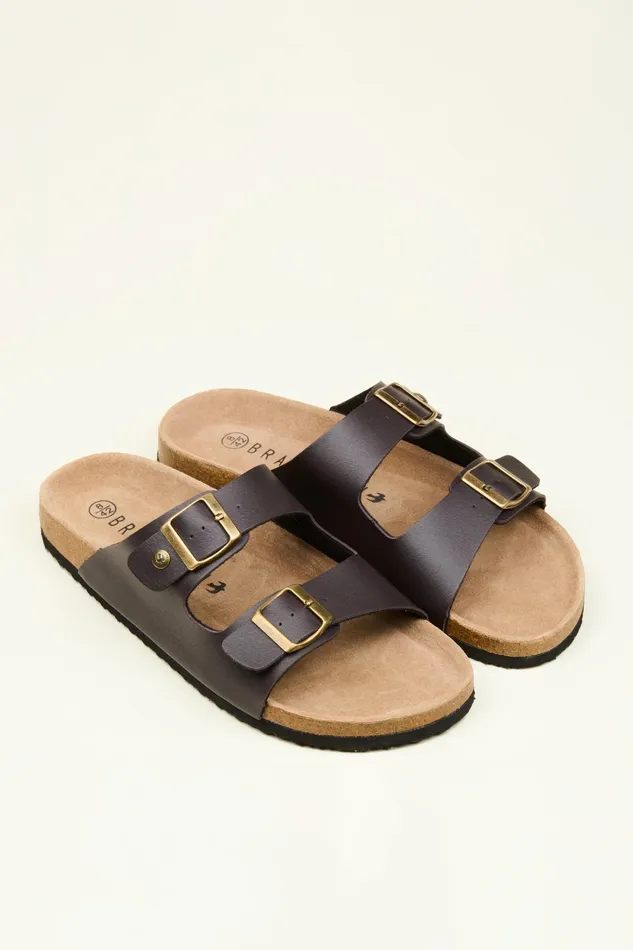 Men Brakeburn Slippers and Sandals Brown Two Strap Sandalndash Brakeburn