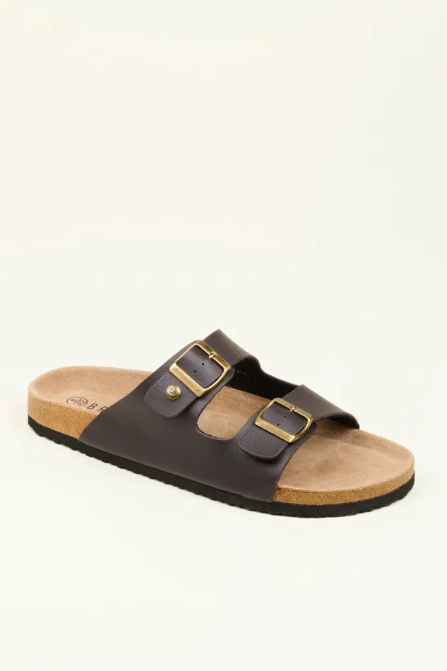 Men Brakeburn Slippers and Sandals Brown Two Strap Sandalndash Brakeburn