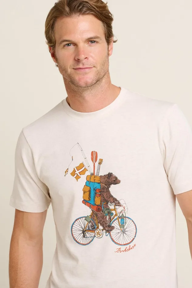 Men Brakeburn TShirts Ecru Camping Bear Tee