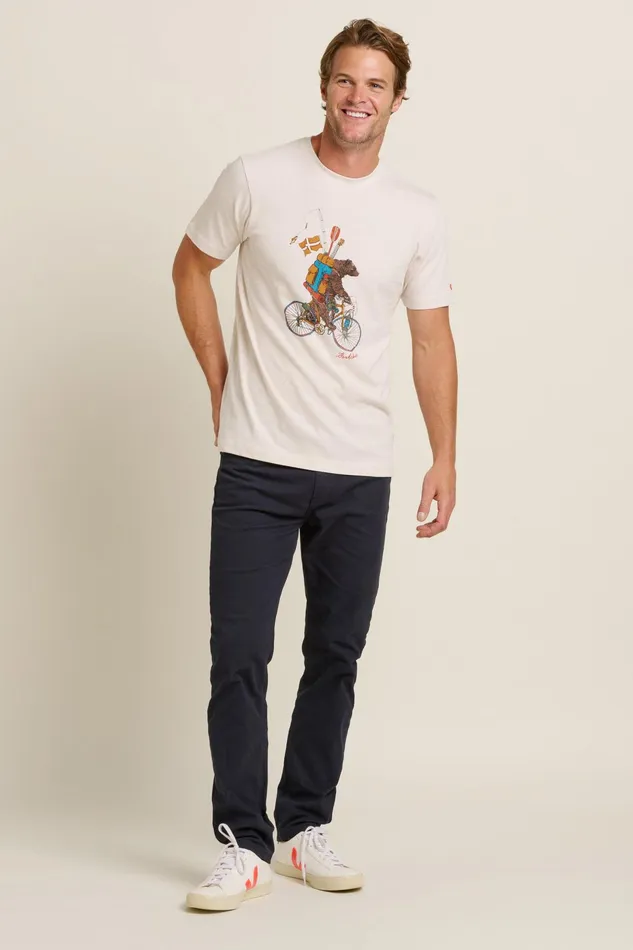 Men Brakeburn TShirts Ecru Camping Bear Tee
