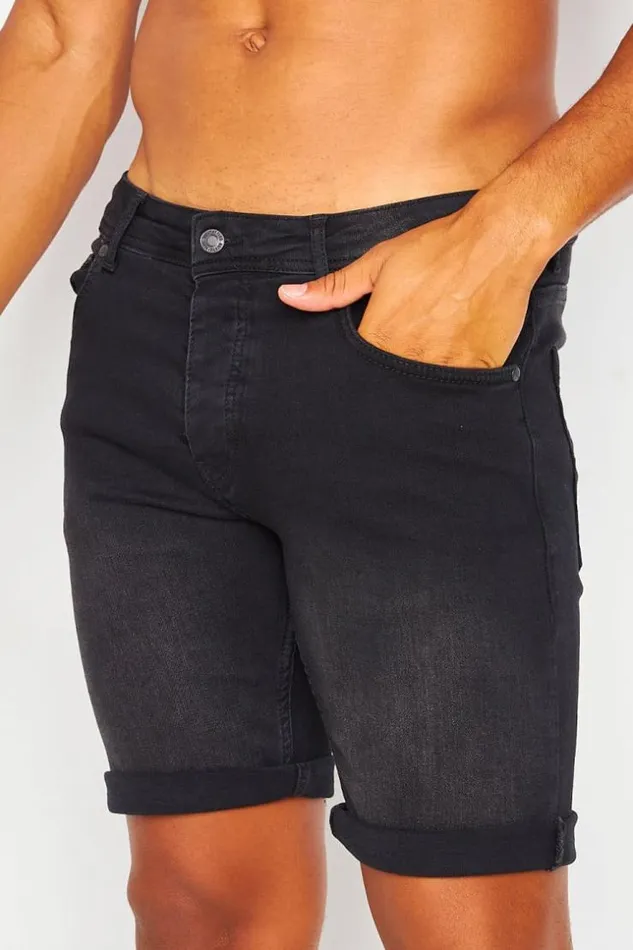 Men Brentiny Denim Shorts In Black Black Brentiny Paris Shorts