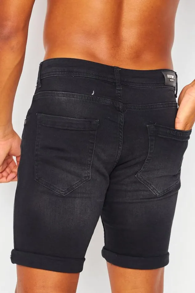 Men Brentiny Denim Shorts In Black Black Brentiny Paris Shorts