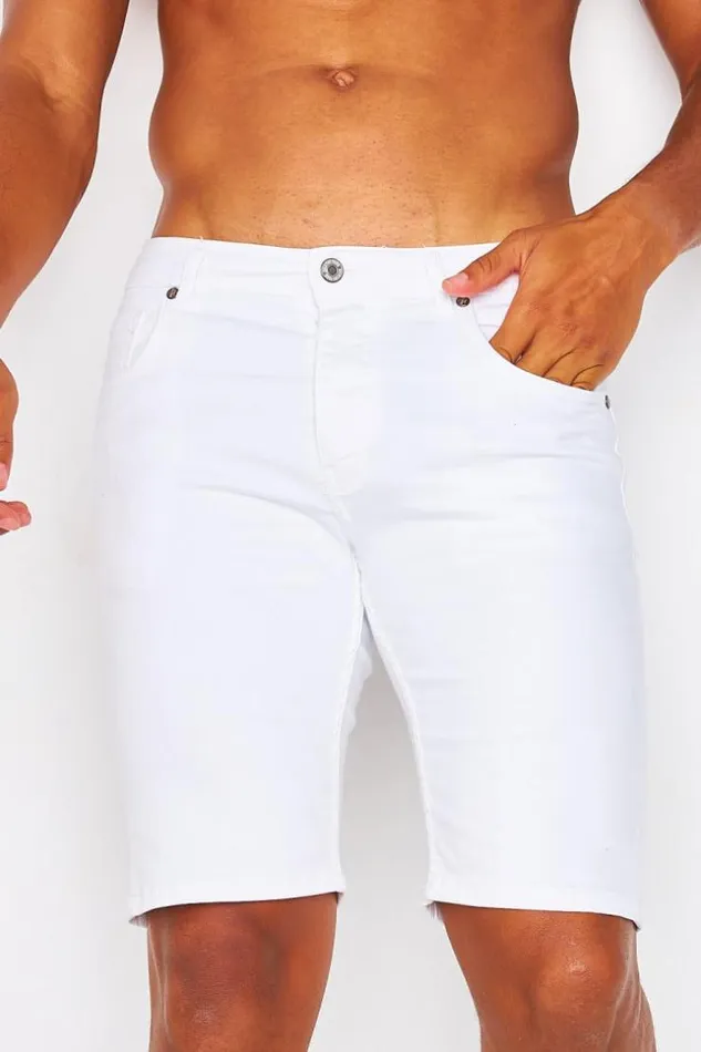 Men Brentiny Denim Shorts In White White Brentiny Paris Shorts