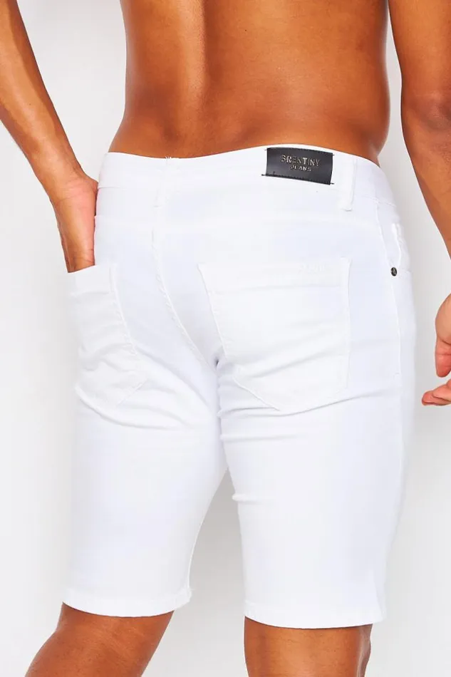 Men Brentiny Denim Shorts In White White Brentiny Paris Shorts