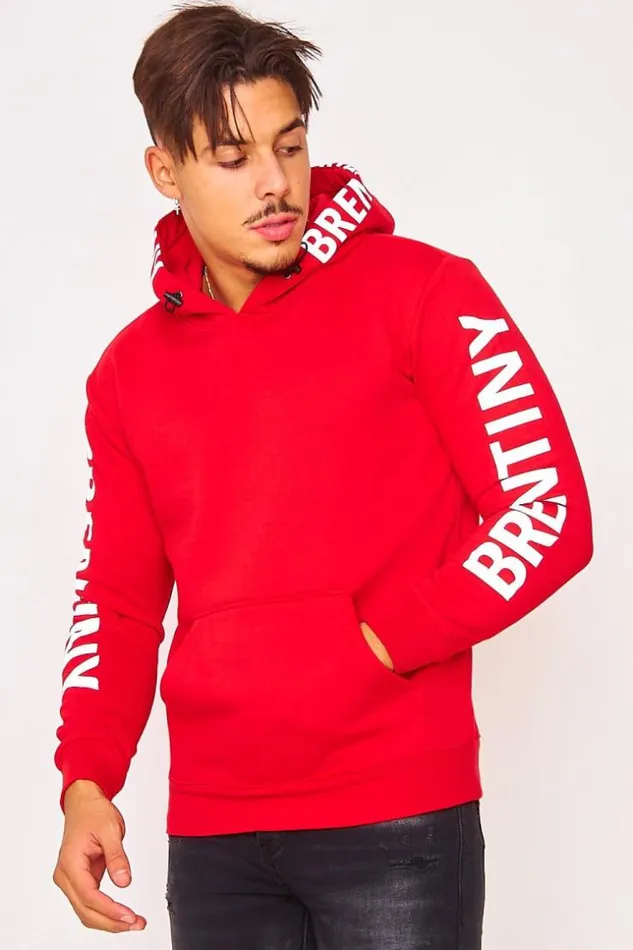 Men Brentiny Hoodie In Red Red Brentiny Paris Sweatshirts and Pullovers