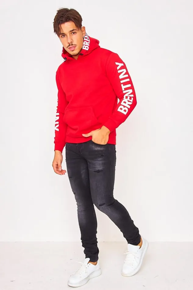 Men Brentiny Hoodie In Red Red Brentiny Paris Sweatshirts and Pullovers