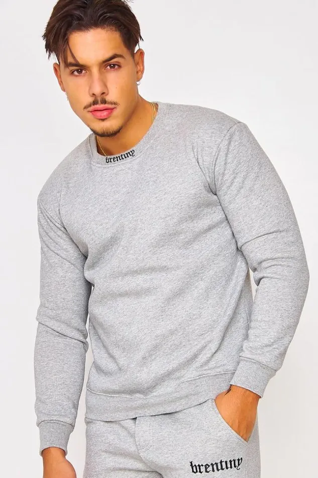 Men Brentiny Sweatshirt In Mottled Grey Grey Brentiny Paris Sweatshirts and Pullovers