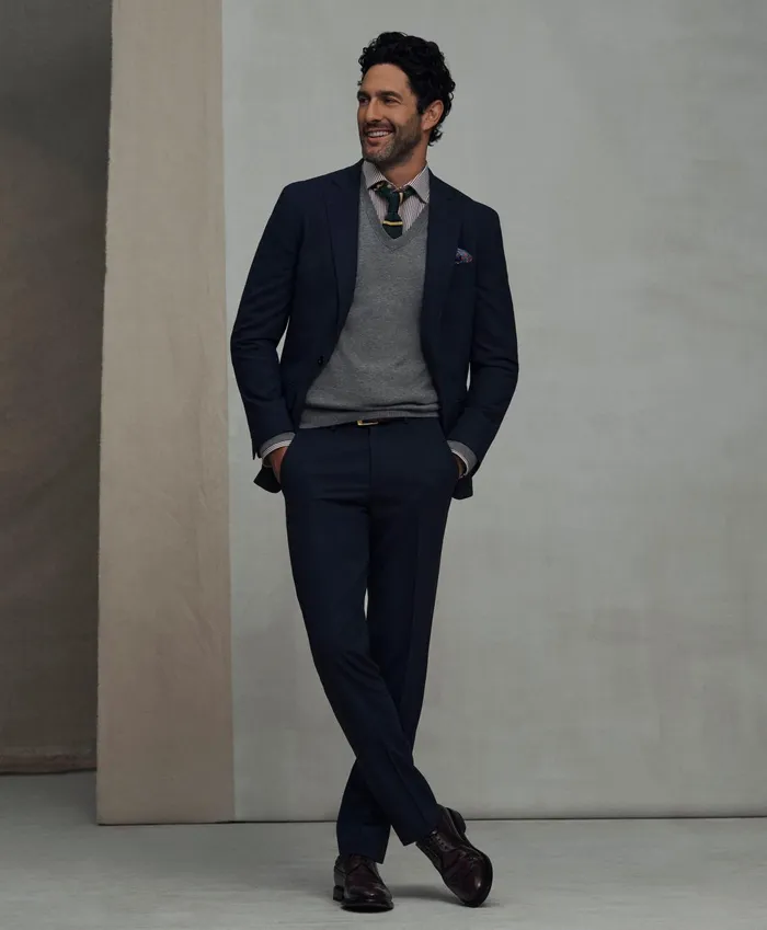 Men Brooks Brothers Explorer Collection Regent Fit Suit Pants Navy Brooks Brothers Suits