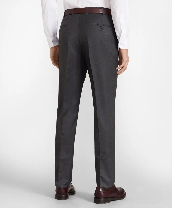 Men Brooks Brothers Flex MilanoFit Wool Trousers Grey Brooks Brothers Dress Pants