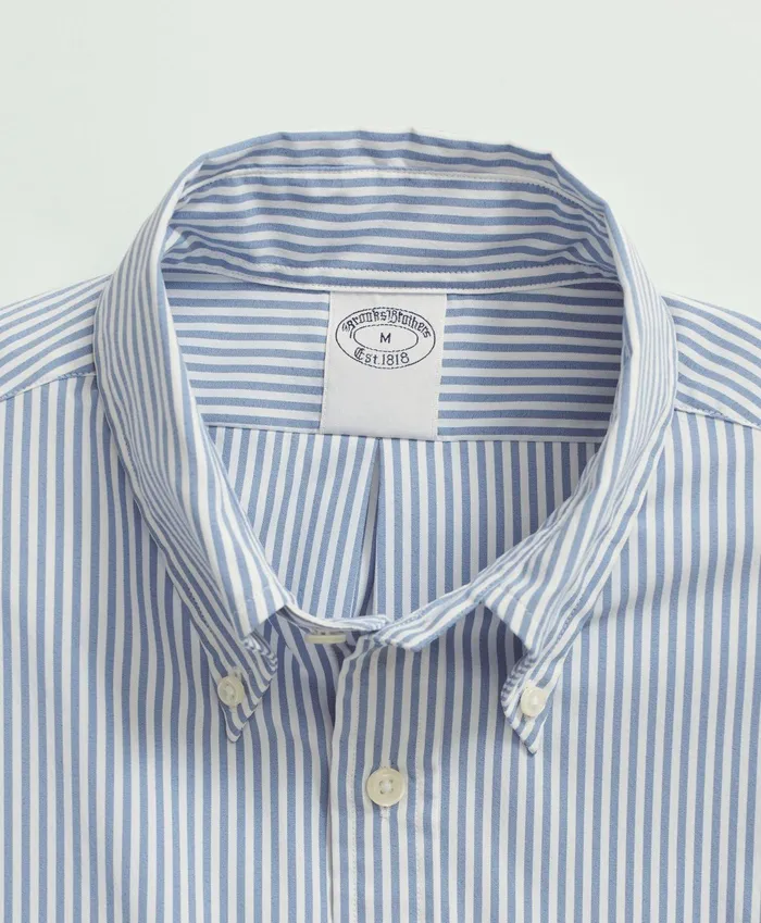 Men Brooks Brothers Stretch Performance Series Stripe Sport Shirt Blue Brooks Brothers Sport Shirts