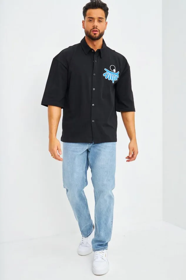 Men Chemise Noir Black Brentiny Paris Shirts