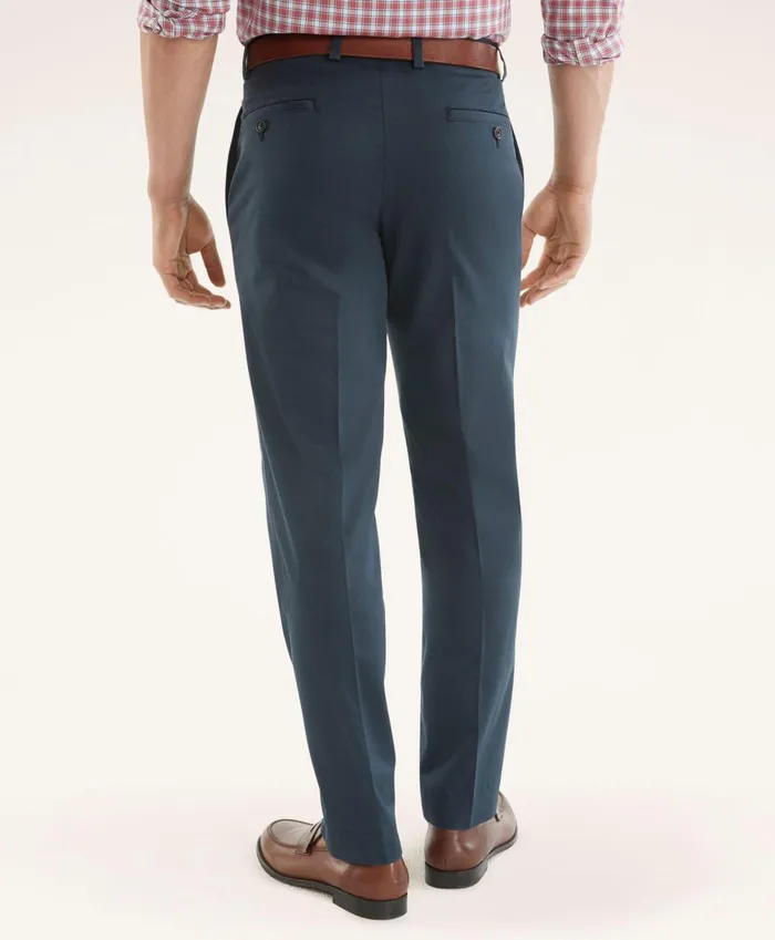 Men Clark StraightFit Stretch Advantage Chino Pants Navy Brooks Brothers Chinos and Casual Pants