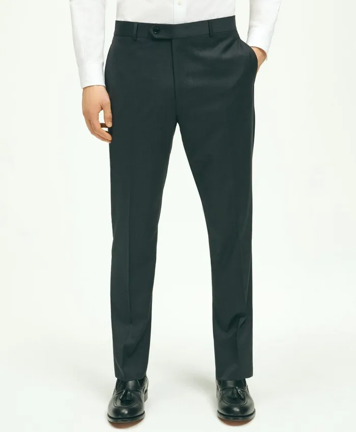 Men Classic Fit Wool 1818 Dress Pants Charcoal Brooks Brothers Dress Pants