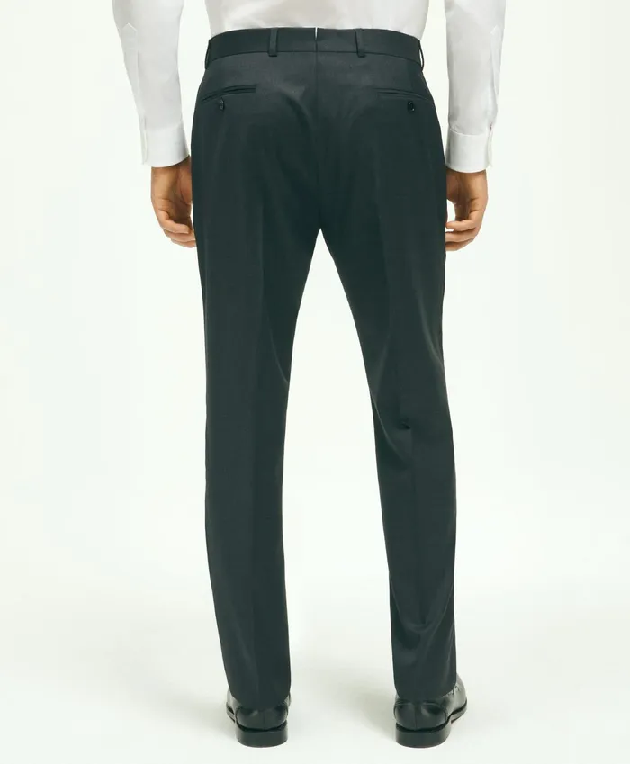 Men Classic Fit Wool 1818 Dress Pants Charcoal Brooks Brothers Dress Pants
