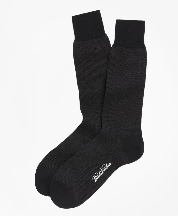 Men Cotton Bird039S Eye Crew Socks Navy Brooks Brothers Sock